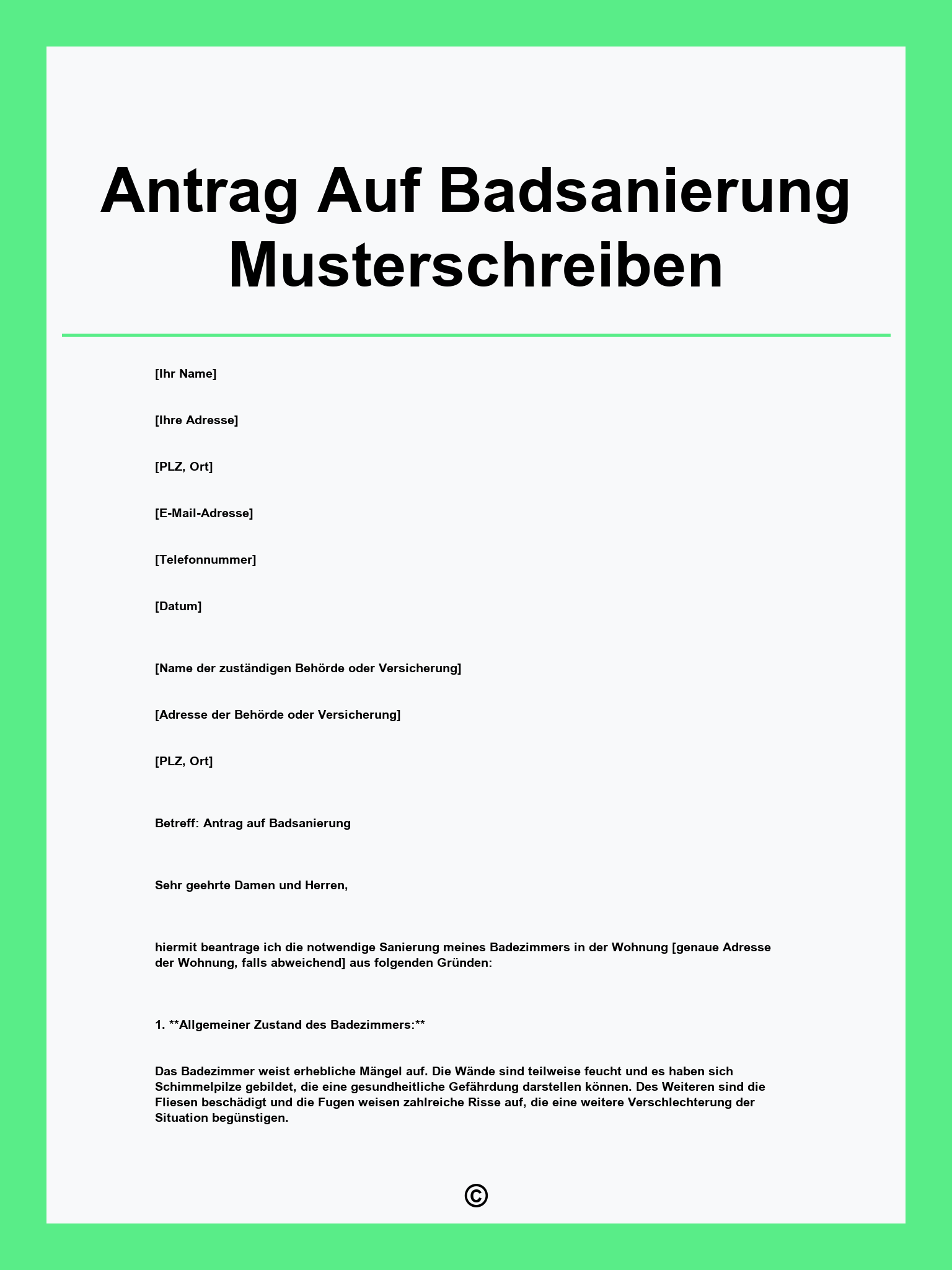 Antrag Auf Badsanierung Musterschreiben