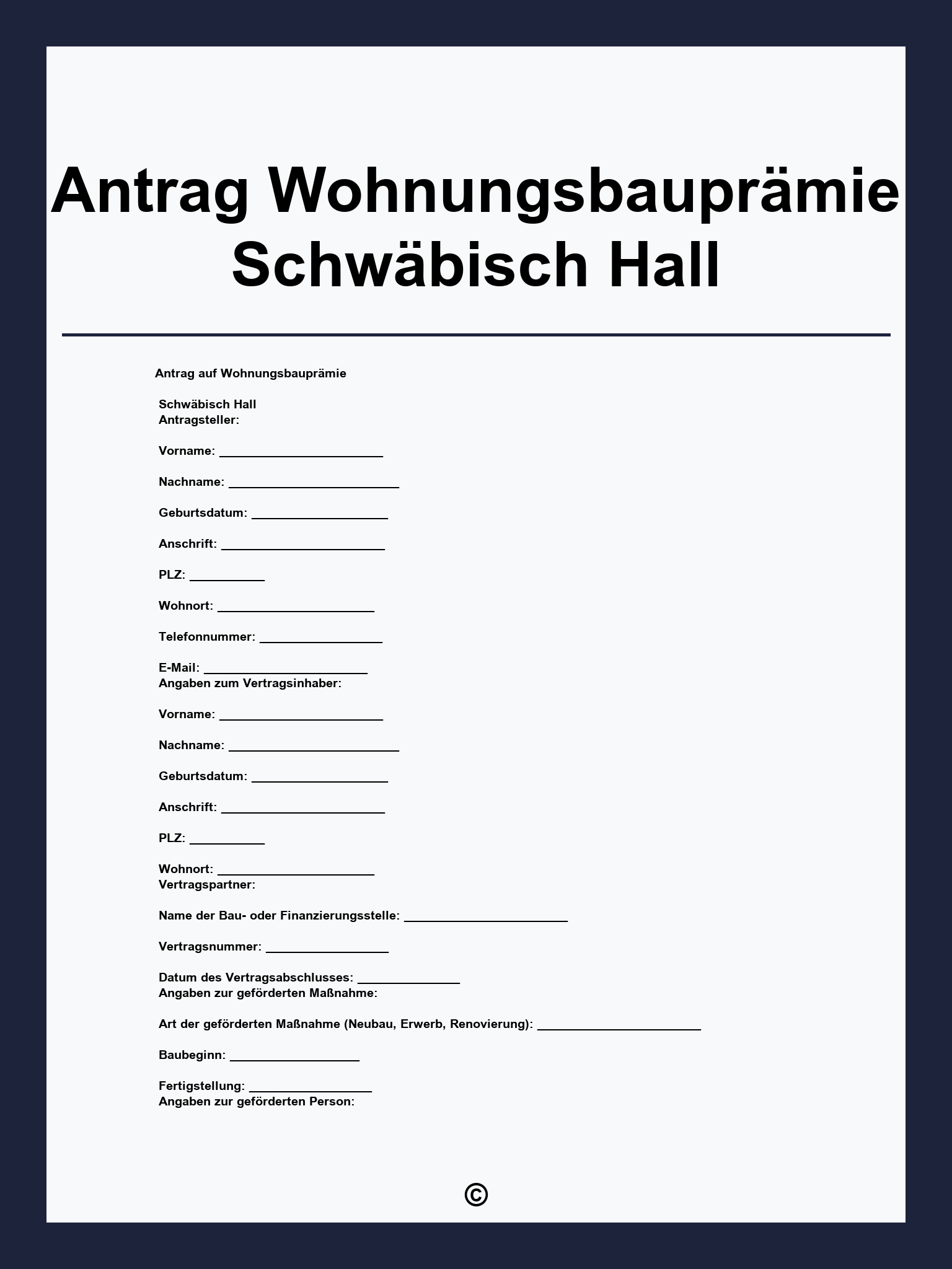 Antrag Wohnungsbauprämie Schwäbisch Hall