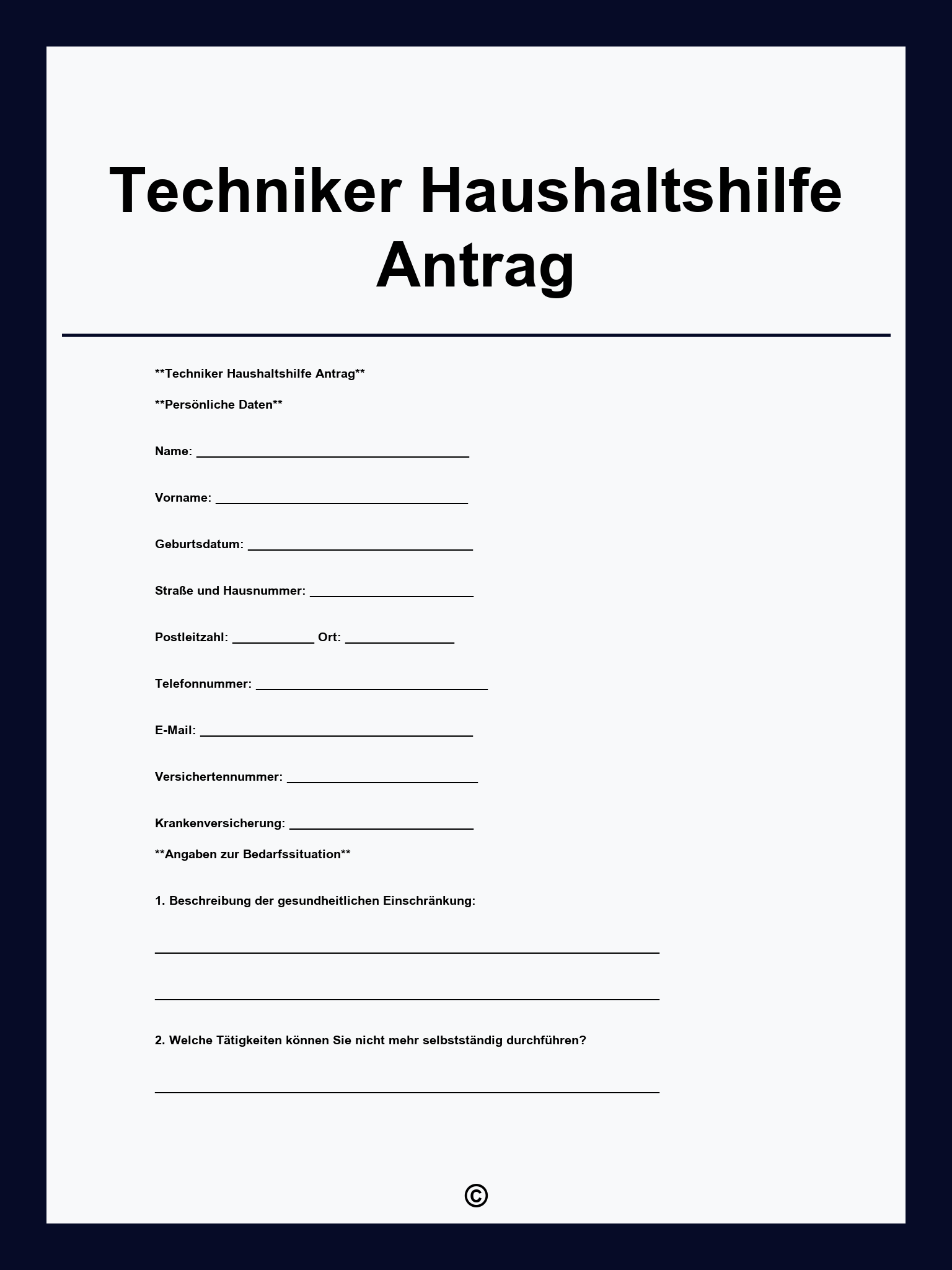 Techniker Haushaltshilfe Antrag